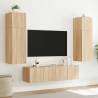 Stylish TV Wall Cabinets with LED Lights - Sonoma Oak