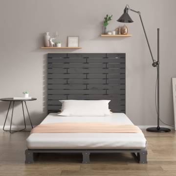 Elegant Grey Wall Headboard - Solid Pine - 106x3x91.5 cm