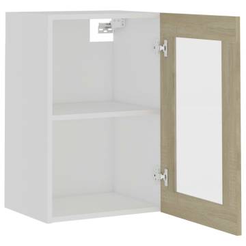 Hanging Glass Cabinet Sonoma Oak - 40x31x60 cm | Hipomarket