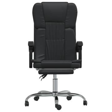 Reclining Office Chair - Black Faux Leather for Comfort