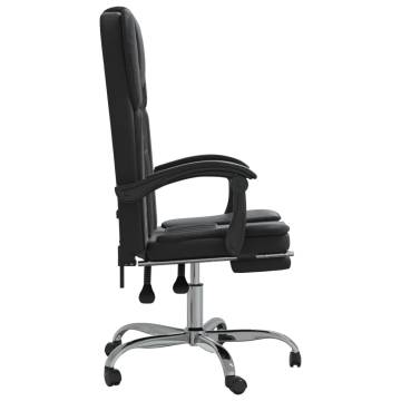 Reclining Office Chair - Black Faux Leather for Comfort