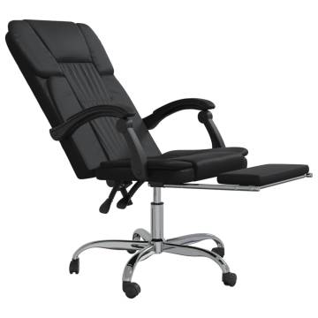 Reclining Office Chair - Black Faux Leather for Comfort