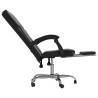 Reclining Office Chair - Black Faux Leather for Comfort