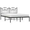 Metal Bed Frame with Headboard Black 140x190 cm - Stylish & Sturdy