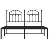 Metal Bed Frame with Headboard Black 140x190 cm - Stylish & Sturdy