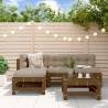 5 Piece Garden Lounge Set Honey Brown Solid Wood Pine Colour honey brown pine Number of 5 