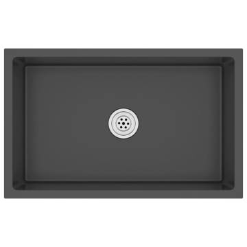 Handmade Black Stainless Steel Kitchen Sink - Elegant & Durable