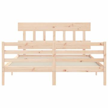 King Size Solid Wood Bed Frame with Headboard | HipoMarket