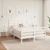 Bed Frame White Solid Wood 135x190 cm Double Colour white Size 135 x 190 cm 