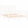 White Solid Wood Bed Frame 135x190 cm Double | HipoMarket