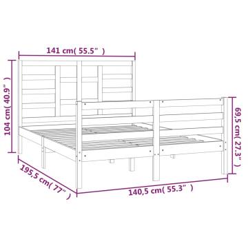 White Solid Wood Bed Frame 135x190 cm Double | HipoMarket