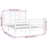 White Solid Wood Bed Frame 135x190 cm Double | HipoMarket