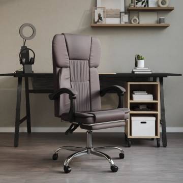 Reclining Office Chair - Grey Faux Leather Comfort & Style