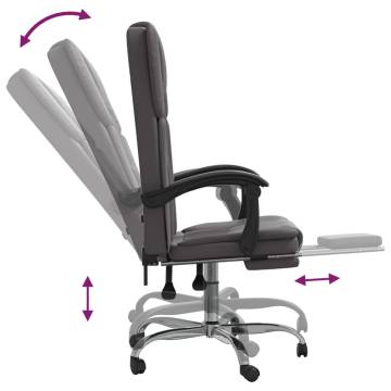 Reclining Office Chair - Grey Faux Leather Comfort & Style