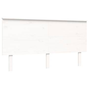 White King Size Bed Frame with Headboard - Solid Pine Wood