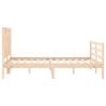 Solid Wood Bed Frame with Headboard 140x200 cm - Hipo Market