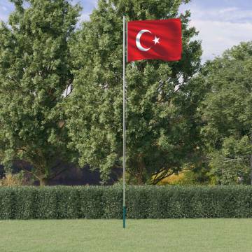 Turkey Flag and 6.23m Aluminium Pole - Durable & Eye-Catching