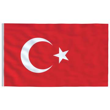 Turkey Flag and 6.23m Aluminium Pole - Durable & Eye-Catching