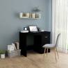 Sleek Black Desk 100x50 cm - Modern Engineered Wood Design