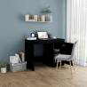 Sleek Black Desk 100x50 cm - Modern Engineered Wood Design