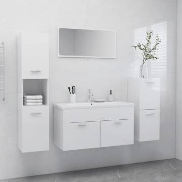 Stylish High Gloss White Bathroom Furniture Set