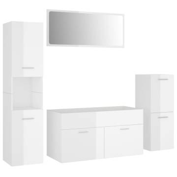 Stylish High Gloss White Bathroom Furniture Set