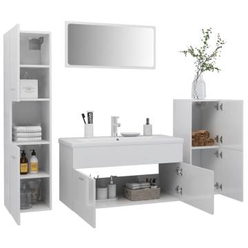 Stylish High Gloss White Bathroom Furniture Set