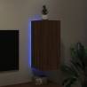 Stylish Brown Oak TV Wall Cabinet with LED Lights | HipoMarket