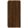 Stylish Brown Oak TV Wall Cabinet with LED Lights | HipoMarket