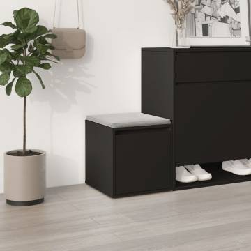 Stylish Black Box Drawer - Engineered Wood 40.5x40x40 cm