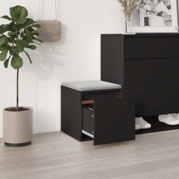 Stylish Black Box Drawer - Engineered Wood 40.5x40x40 cm