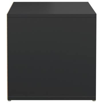 Stylish Black Box Drawer - Engineered Wood 40.5x40x40 cm