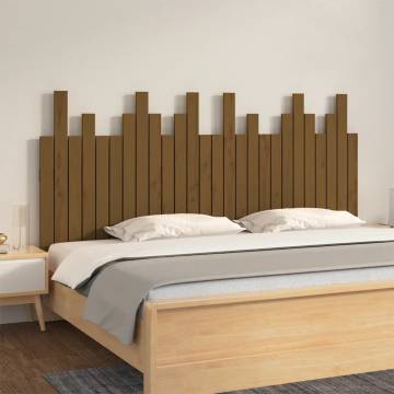 Honey Brown Wall Headboard - Solid Pine Wood 166x3x80 cm