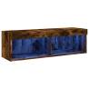 Stylish Smoked Oak TV Cabinet with LED Lights | Hipomarket