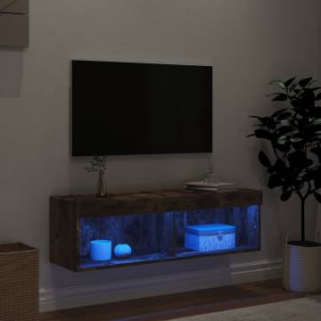 Stylish Smoked Oak TV Cabinet with LED Lights | Hipomarket