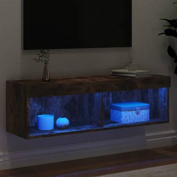 Stylish Smoked Oak TV Cabinet with LED Lights | Hipomarket