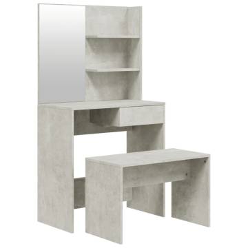 Trendy Concrete Grey Dressing Table Set - Stylish & Functional