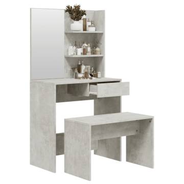 Trendy Concrete Grey Dressing Table Set - Stylish & Functional