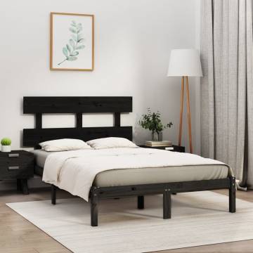 Black Solid Wood Bed Frame 180x200 cm - Super King Size