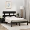 Bed Frame Black Solid Wood 180x200 cm Super King Size Colour black Size 180 x 200 cm 