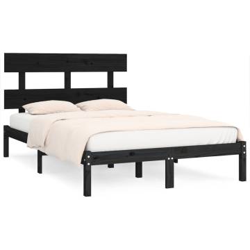 Black Solid Wood Bed Frame 180x200 cm - Super King Size