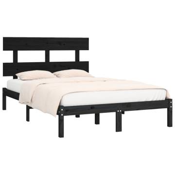 Black Solid Wood Bed Frame 180x200 cm - Super King Size