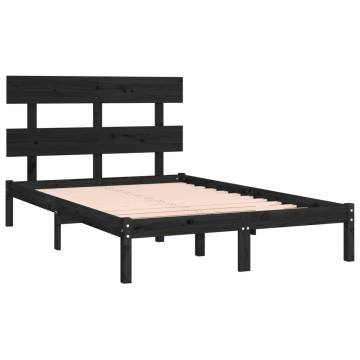 Black Solid Wood Bed Frame 180x200 cm - Super King Size