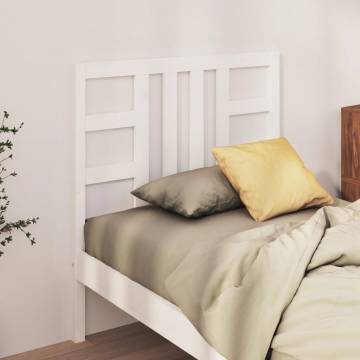 Stylish White Bed Headboard - Solid Pine 106x4x100 cm