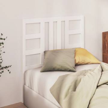 Stylish White Bed Headboard - Solid Pine 106x4x100 cm