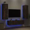 6 Piece LED TV Wall Units in Smoked Oak | Hipomarket