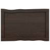 Table Top Dark Brown Solid Wood Live Edge - 60x40 cm