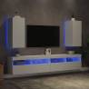 Stylish TV Wall Cabinets with LED Lights - White 2 pcs