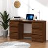 Writing Desk Brown Oak 140x50x77 cm Engineered Wood Colour brown oak 