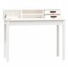 Stylish White Desk 110x50 cm | Solid Pine Wood - Hipo Market